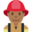 man firefighter, medium-dark skin tone